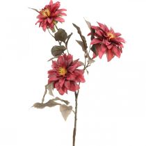 Fiore artificiale dalia rossa, fiore di seta autunno 72cm Ø9/11cm
