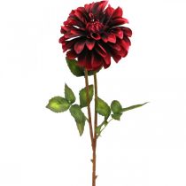Fiore artificiale dalia fiore di seta rosso autunno 78cm Ø3 / 15cm