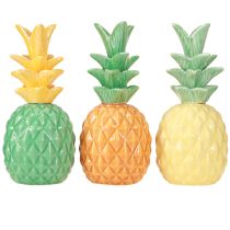 Prodotto Ananas decorativo in ceramica Decorazione in ceramica colorata Assortiti 17cm 3pz