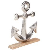 Prodotto Ancora decorativa in metallo e legno in argento naturale 25,5x5,5x31cm