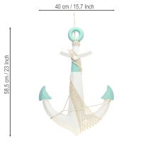 Prodotto Ancora decorativa bianca blu decorazione marittima da appendere H58,5cm