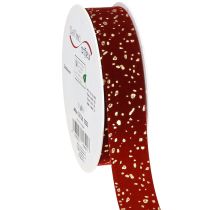 Prodotto Nastro decorativo rosso scuro con puntini dorati 15 mm 20 m