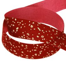 Prodotto Nastro decorativo rosso scuro con puntini dorati 15 mm 20 m