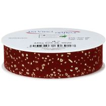 Prodotto Nastro decorativo rosso scuro con puntini dorati 15 mm 20 m