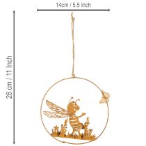 Prodotto Ape decorativa in metallo, finitura ruggine, decorazione da giardino da appendere, Ø14cm, 4 pezzi