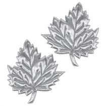 Foglie decorative in seta 5 cm argento 60 pz