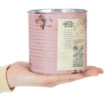 Prodotto Scatola decorativa in latta, rosa antica, scatola in metallo per piante, Ø11cm H10.5cm