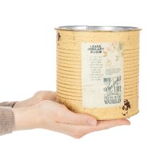 Prodotto Vaso decorativo in metallo color albicocca, decorazione estiva, Ø15,5cm H15cm
