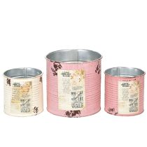 Prodotto Set di vasi da fiori per balcone e giardino, decorazione per fioriere, stile vintage, 15 cm, 3 pezzi