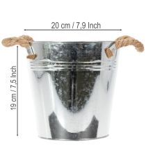 Prodotto Vaso da fiori decorativo in metallo con manici in corda Ø20cm
