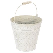 Prodotto Secchiello decorativo, sbiancato, con manico, Ø20,5 cm, vaso decorativo in metallo
