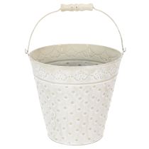 Prodotto Secchiello decorativo, sbiancato, con manico, Ø20,5 cm, vaso decorativo in metallo