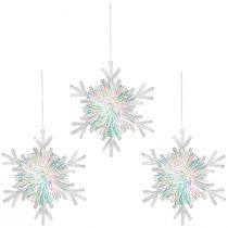 Prodotto Fiocco di neve decorativo in cristallo di ghiaccio da appendere Ø15 cm 3 pz
