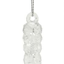 Prodotto Ghiaccioli decorativi per appendere glitter invernali trasparenti 14 cm 4 pezzi