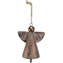 Prodotto Campanello decorativo in metallo a forma di angelo custode, bronzo, bianco, vintage, shabby chic, 21x13,5x24 cm
