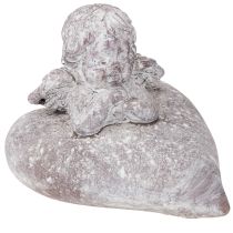 Prodotto Angelo decorativo su figura di cuore in pietra fusa 15×13,5×12cm