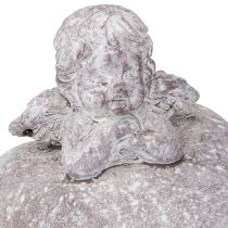 Prodotto Angelo decorativo su figura di cuore in pietra fusa 15×13,5×12cm