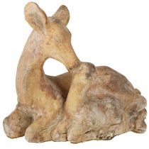 Prodotto Figura decorativa cervo con cerbiatto in pietra fusa marrone bianco 20×11×17cm