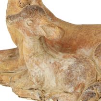 Prodotto Figura decorativa cervo con cerbiatto in pietra fusa marrone bianco 20×11×17cm