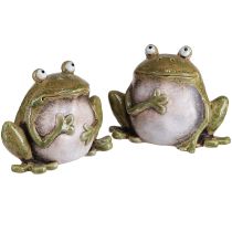 Prodotto Rana decorativa in ceramica verde marrone vintage L15,5 cm 2 pezzi