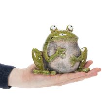 Prodotto Rana decorativa in ceramica verde e marrone, stile vintage, lunghezza 15,5 cm.
