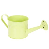 Prodotto Set di 8 annaffiatoi decorativi nei colori pastello salmone, verde e giallo-verde - fioriera in metallo Ø11cm H10cm.
