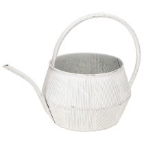 Prodotto Annaffiatoio decorativo in metallo bianco vintage scanalato decoro Ø25cm