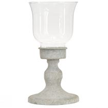 Prodotto Tazza decorativa in vetro, stile vintage, in metallo grigio, shabby chic, Ø8cm H15.5cm