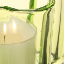 Prodotto Portacandele decorativo in vetro a forma di fiore verde Ø7,5cm H6cm 6 pezzi