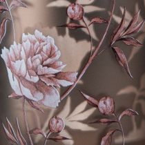 Prodotto Lanterna decorativa in vetro con peonie color argento e marrone H12,5cm 2 pezzi