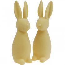 Deco Bunny Deco Easter Bunny floccato giallo chiaro H29.5cm 2 pezzi