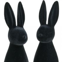 Prodotto Coniglietto decorativo nero coniglietto pasquale decorativo floccato H29.5cm 2 pezzi