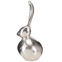 Prodotto Coniglio decorativo in metallo pasquale in argento rotondo Ø12cm H25cm