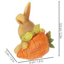 Prodotto Coniglio decorativo con carota, statuette decorative di coniglietto pasquale, 6 cm, 3 pezzi