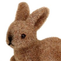Conigli decorativi 5cm floccati marroni 16pz.