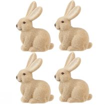 Prodotto Coniglio pasquale seduto decorativo marrone – 2a scelta – floccato H15cm 4 pz