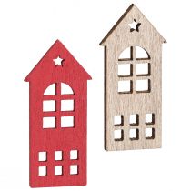 Prodotto Decorazione decorativa per la casa in legno in rosso naturale 2×4,5 cm 72 pz
