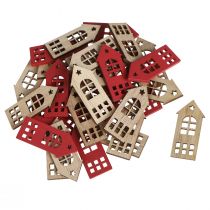 Prodotto Decorazione decorativa per la casa in legno in rosso naturale 2×4,5 cm 72 pz