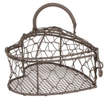 Prodotto Cuore decorativo in filo metallico per riempimento, grigio vintage, 14 x 13,5 cm