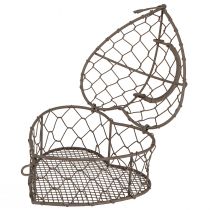 Prodotto Cuore decorativo in filo metallico per riempimento, grigio vintage, 14 x 13,5 cm