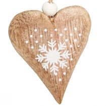 Prodotto Cuori decorativi da appendere decorazioni per l&#39;albero di Natale in legno 6 cm 8 pz