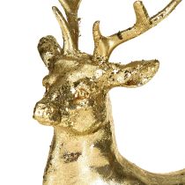 Prodotto Figura decorativa di cervo sdraiato con renna oro 10,5×7×11,5cm 2 pezzi