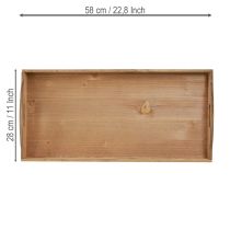 Prodotto Vassoio decorativo in legno oblungo FSC in naturale 58 cmx28 cmx6 cm