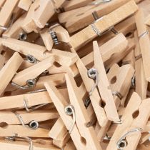 Prodotto Mollette decorative in legno, 3 cm, colore naturale, 72 pezzi