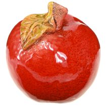 Prodotto Decorazione da tavolo in ceramica con mele decorative, autunno, rosso e verde, H7,5cm, 4 pezzi