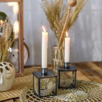 Portacandele decorativo per candela argento, antracite H11cm
