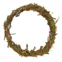 Prodotto Ghirlanda decorativa, naturale, Ø33cm, lichene, muschio, ghirlanda per porte, decorazione da tavolo, decorazione da parete