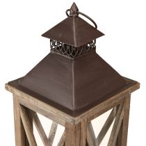 Prodotto Lanterna decorativa in legno lanterna vintage in legno marrone 17×17×50 cm