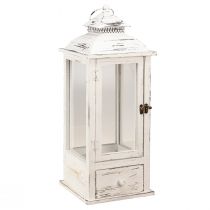 Prodotto Lanterna decorativa vintage con cassetto bianco 20×20cm H51cm