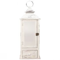 Prodotto Lanterna decorativa vintage con cassetto bianco 20×20cm H51cm